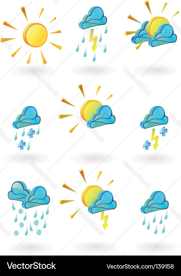 Weather Icons Set Vector Image