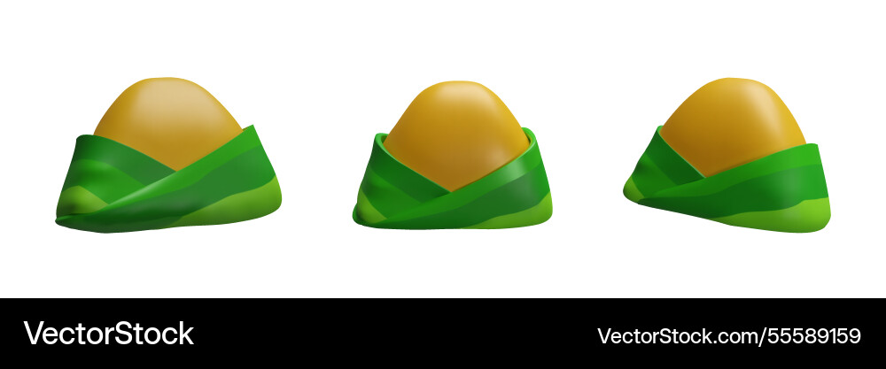 3d set featuring zongzi rice dumplings 3d set featuring zongzi rice dumplings vector image