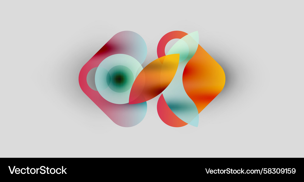 Abstract shapes overlap creating vibrant color Vector Image