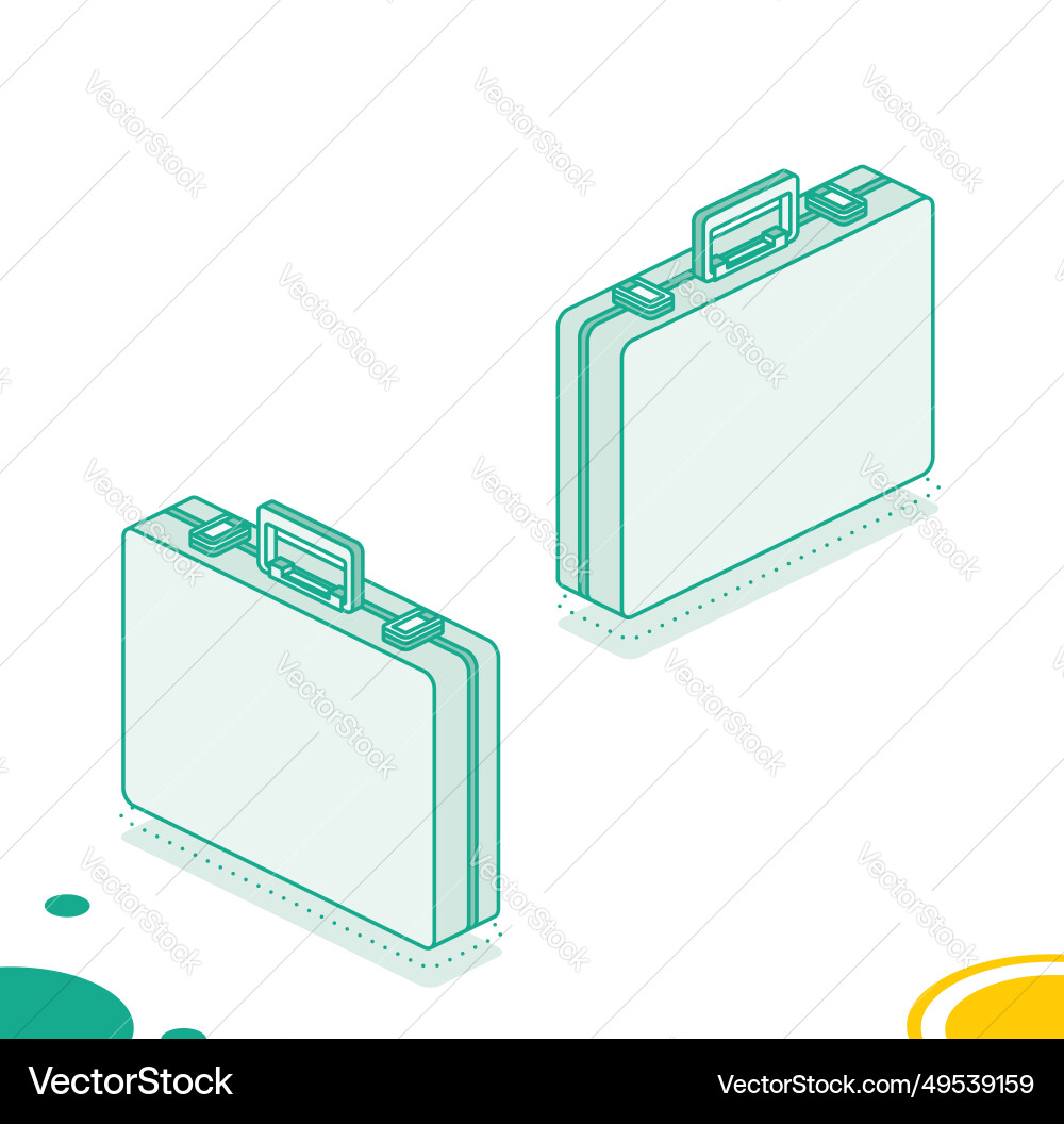Closed briefcase with handle on white background Closed briefcase with handle on white background vector image