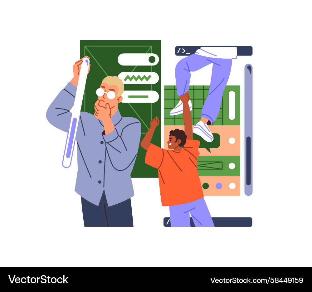 Frontend Development Team UI Concept Vector Image