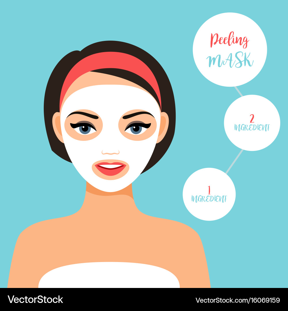 Peeling mask for treating skin Royalty Free Vector Image
