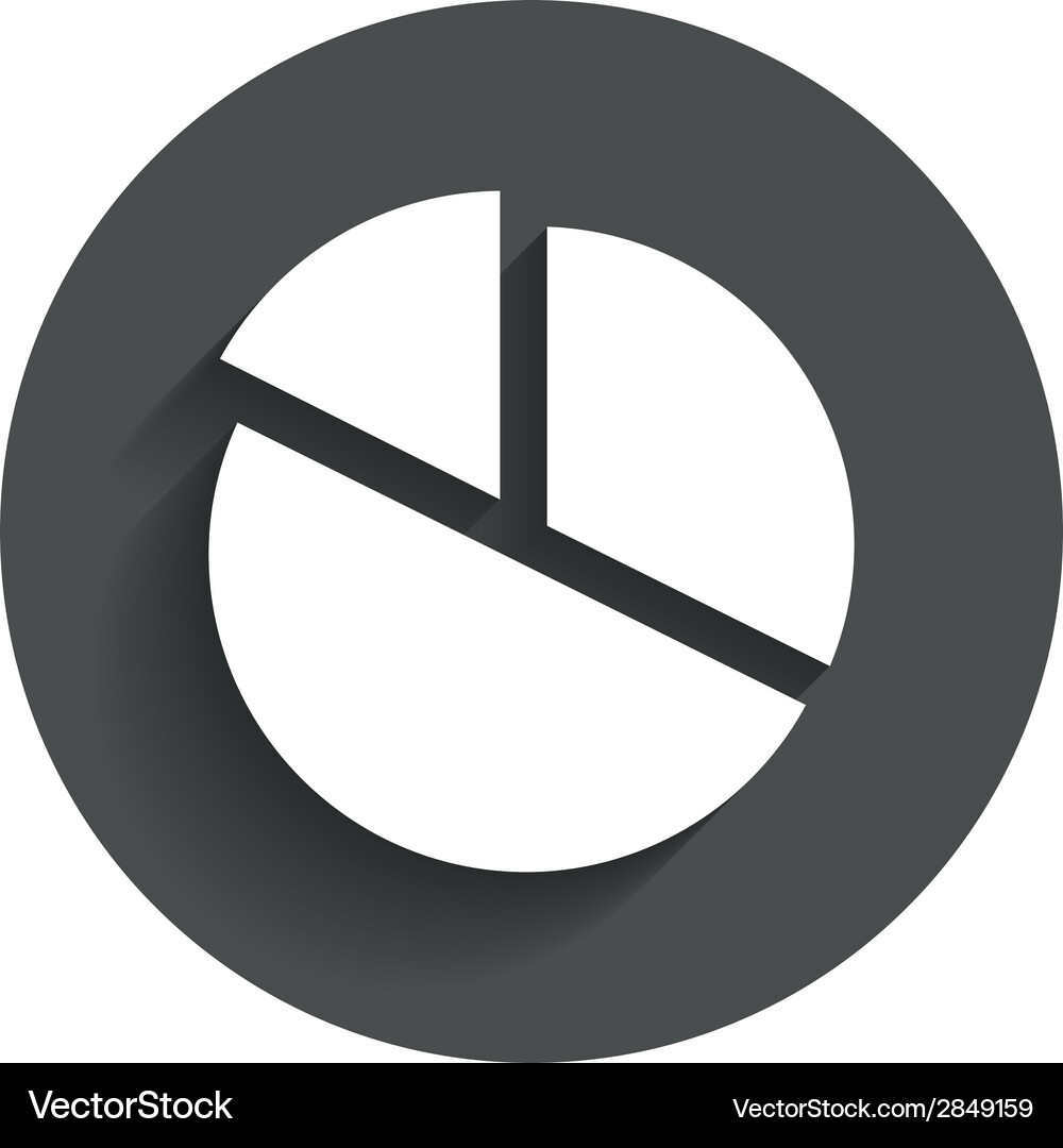 Pie chart graph sign icon diagram button Vector Image