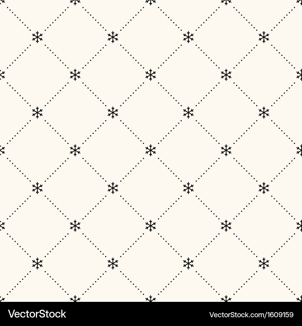 Retro Snowflake Polka Dot Pattern vector image