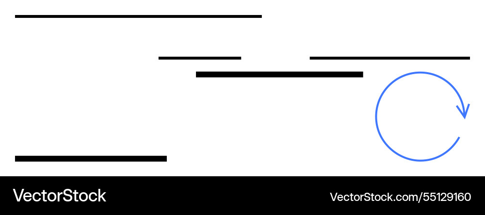 Circular arrow with horizontal lines representing Circular arrow with horizontal lines representing vector image