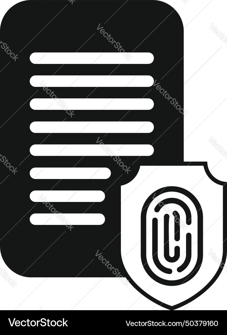Document fingerprint access icon simple Document fingerprint access icon simple vector image