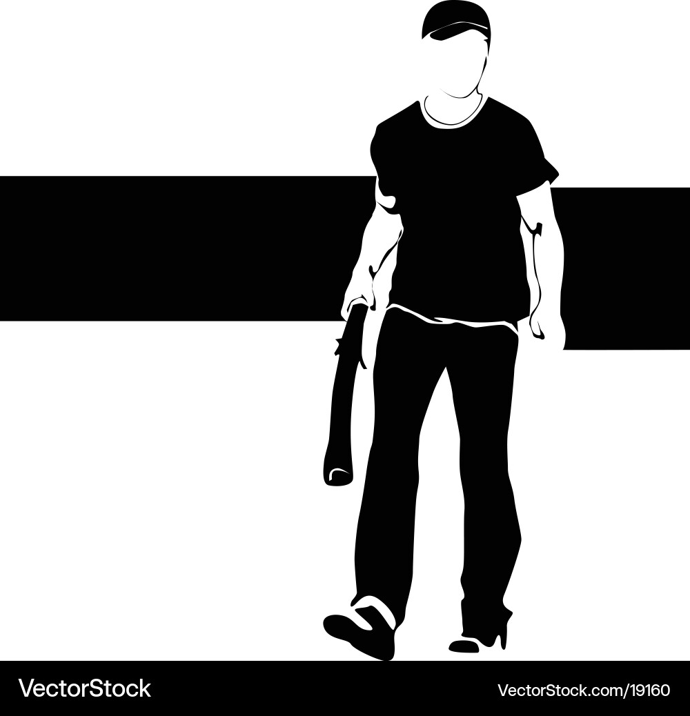 Man with Stick Vector Image