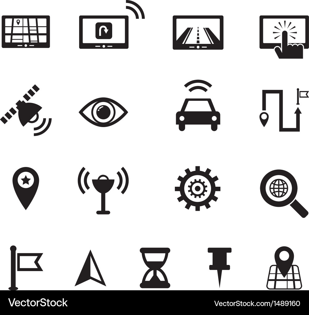 Navigation Icon Set - Route & Lage Vektorbild