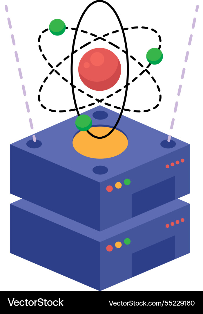 Quantum data server futuristic computing vector image