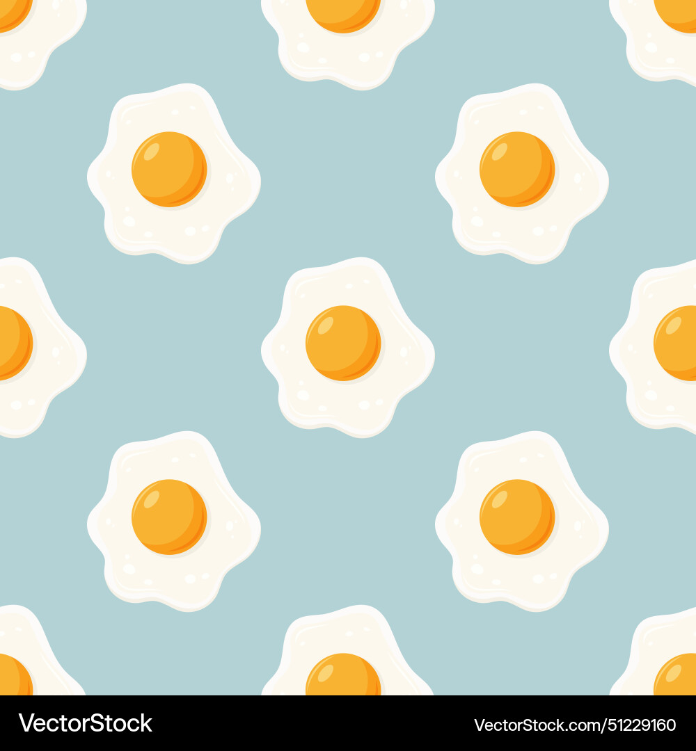 Seamless pattern with fried egg sunny-side Vector Image