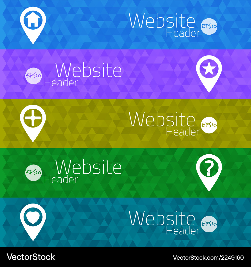 Set of abstract triangle banners for websites user vector image