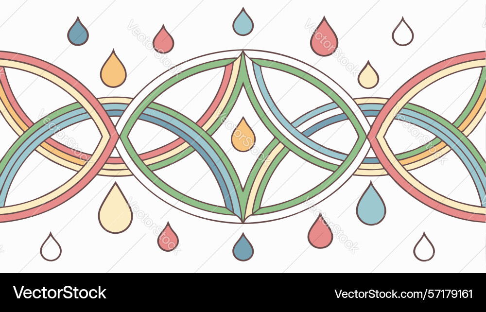 Abstract pattern with interconnected rings vector image