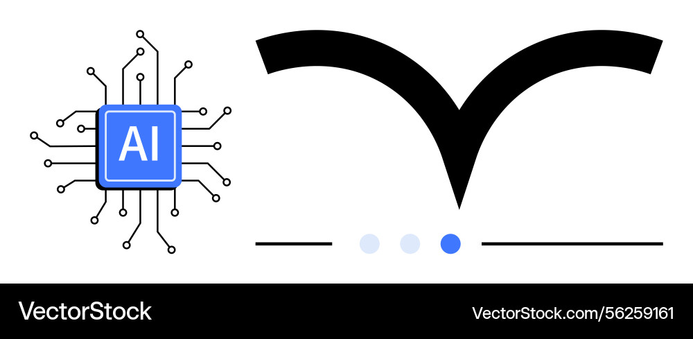 Ai chip with circuit design and minimalistic Ai chip with circuit design and minimalistic vector image
