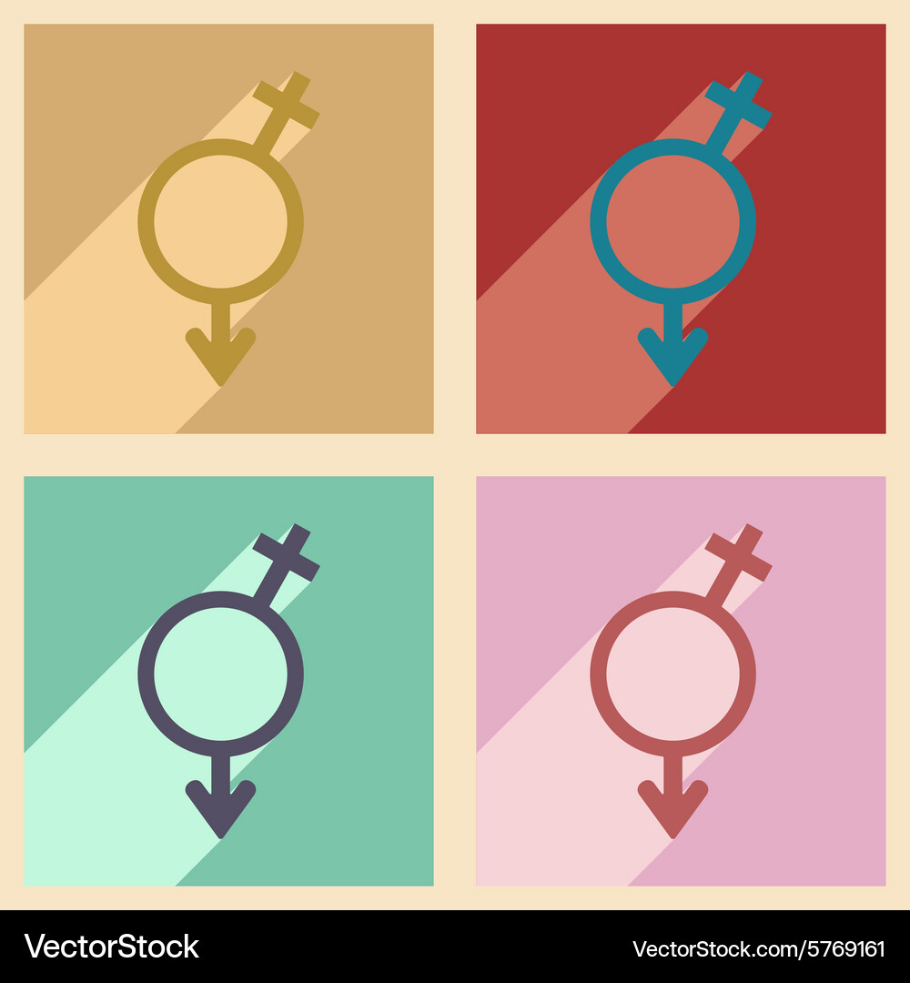 Flat with shadow concept and mobile application Vector Image