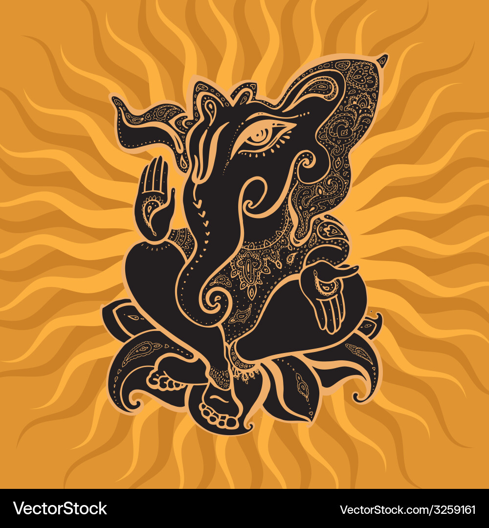 Hindu Ganesha Symbol Vector Image