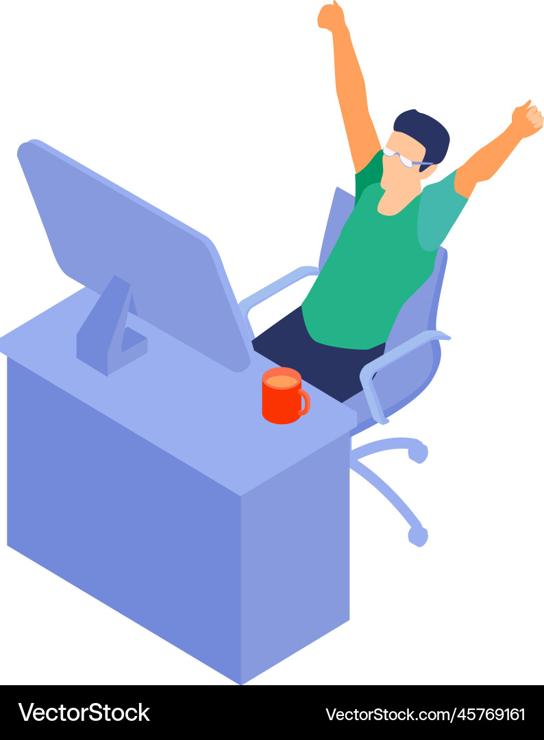 Isometric programmers success composition Isometric programmers success composition vector image