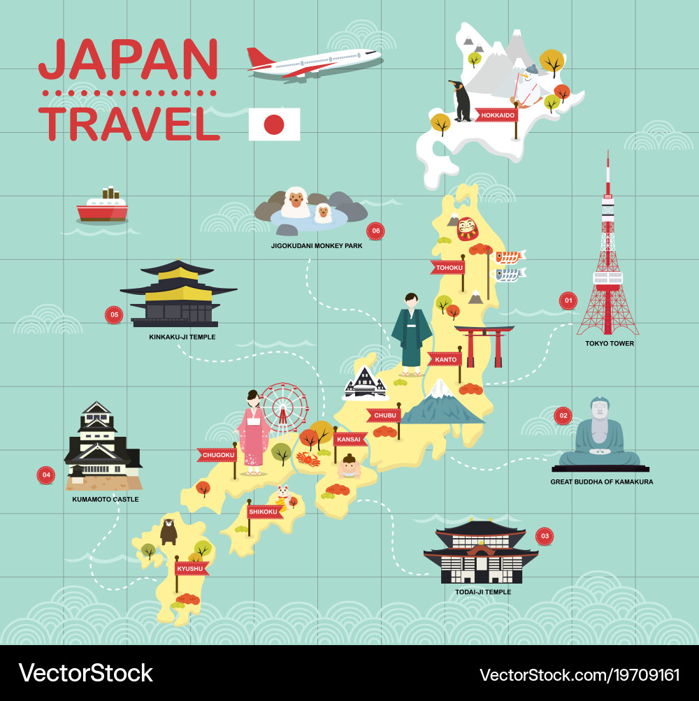 japan-landmark-icons-map-royalty-free-vector-image