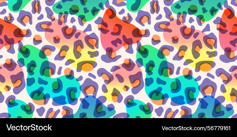 Leopard gradient neon seamless dopamine pattern Vector Image