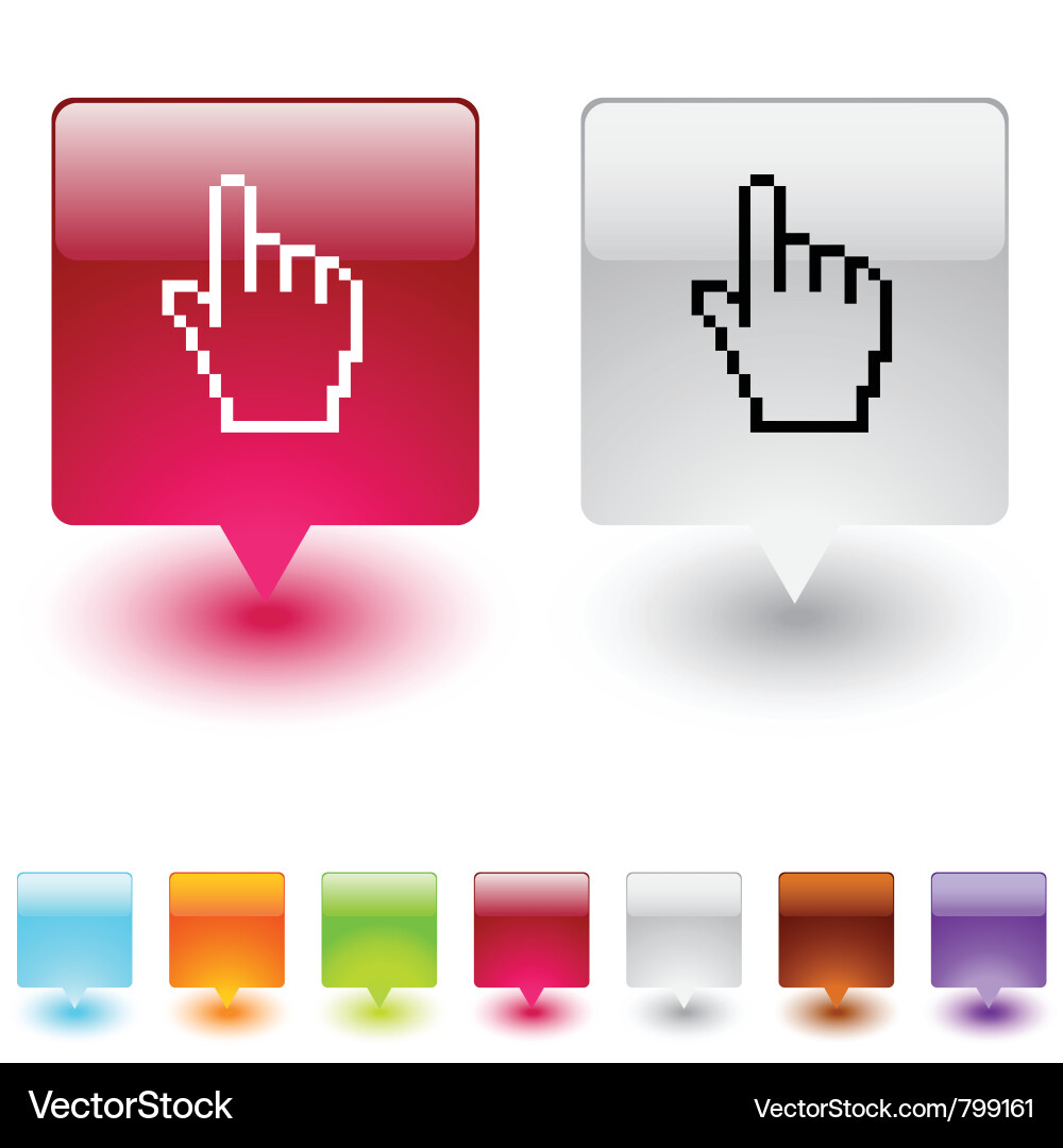 Pixel arrow square button vector image