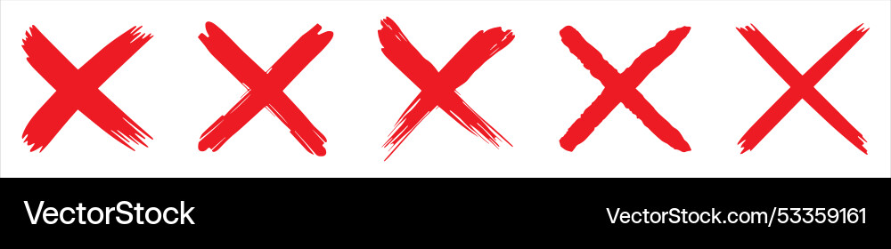 Red cross sign set wrong mark collection Red cross sign set wrong mark collection vector image
