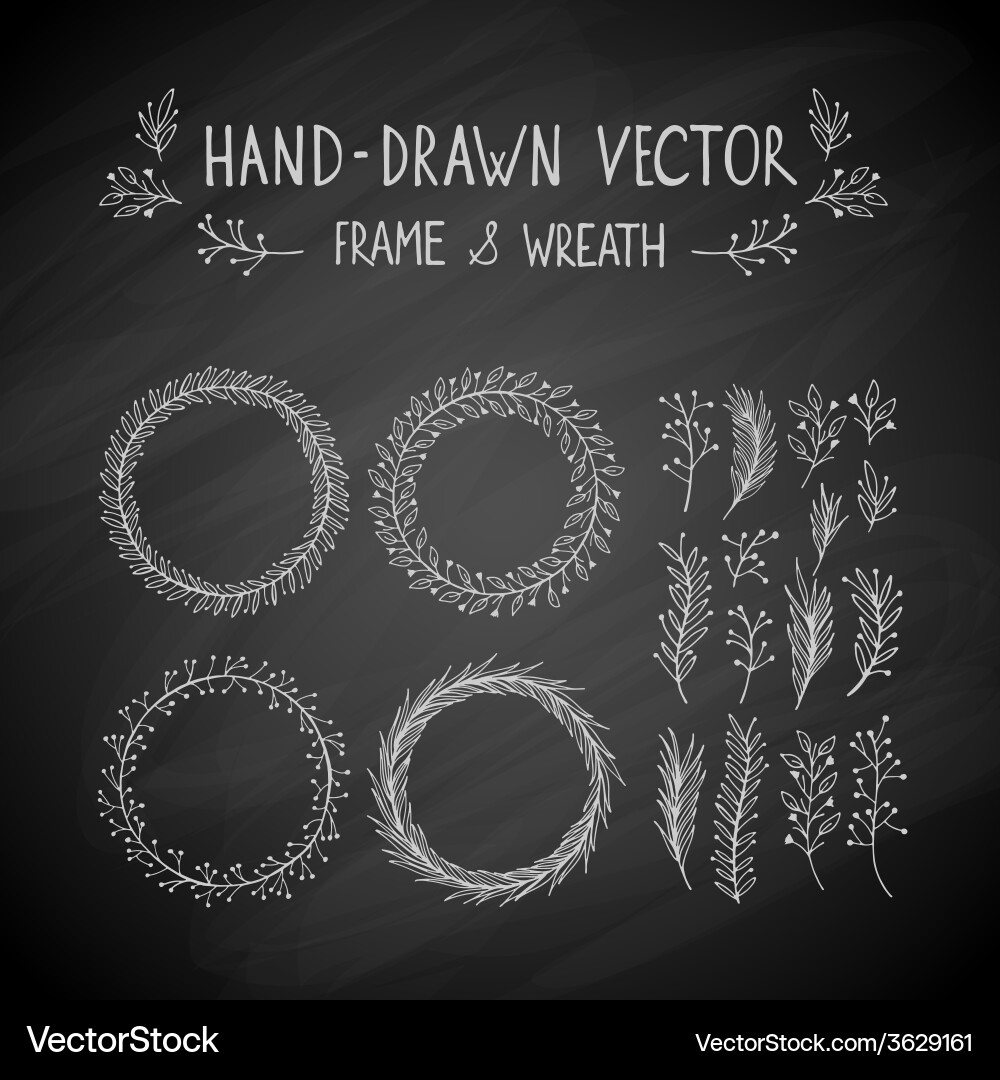 Rustic Wreath and Frame Collection vector image