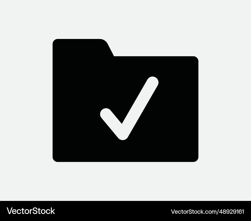 Verified folder icon tick file yes document check Verified folder icon tick file yes document check vector image