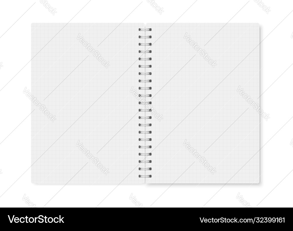 White realistic notebook opened with soft shadows White realistic notebook opened with soft shadows vector image