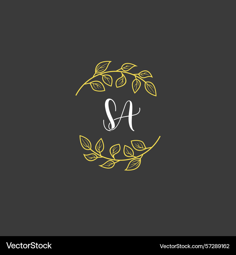 Botanical monogram logos with initial sa Vector Image