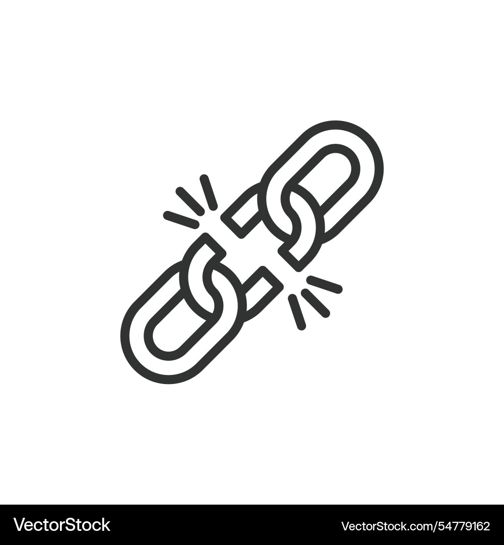 Broken chain icon in line design Vector Image