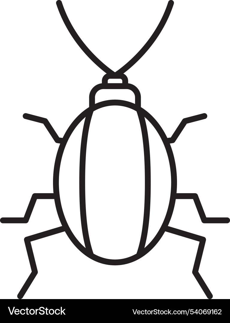 Cockroach line icon design Vector Image