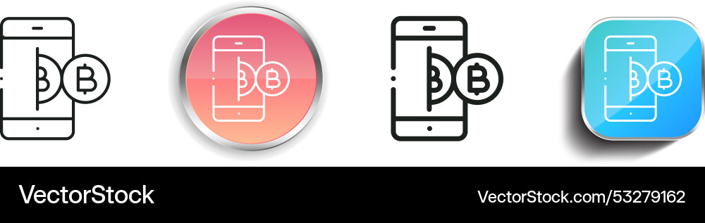 Digital money icon thin linear regular and button Digital money icon thin linear regular and button Vector Image