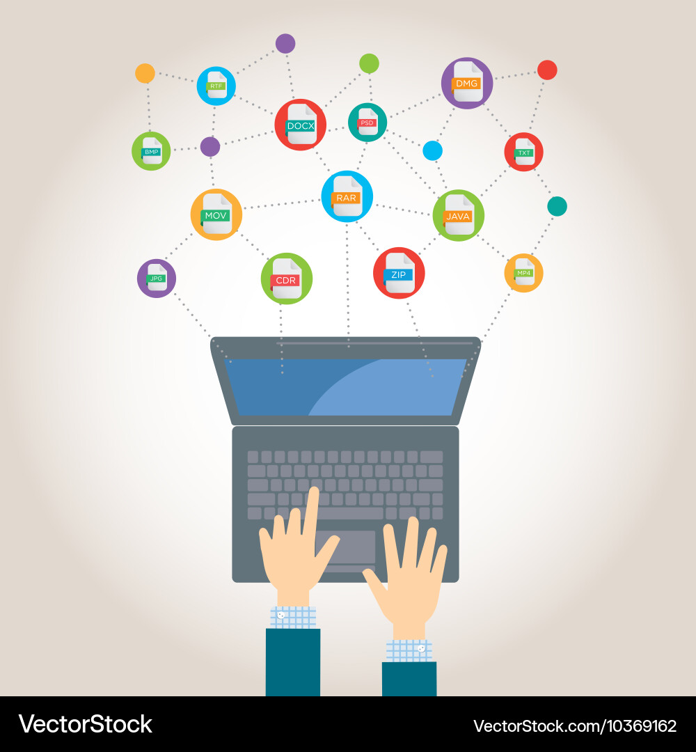 File Extensions and Computers vector image