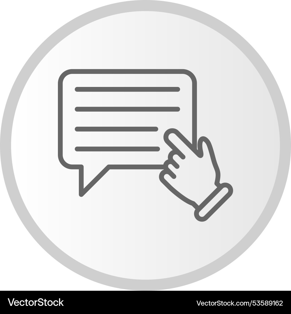 Message line circle grey icon Vector Image