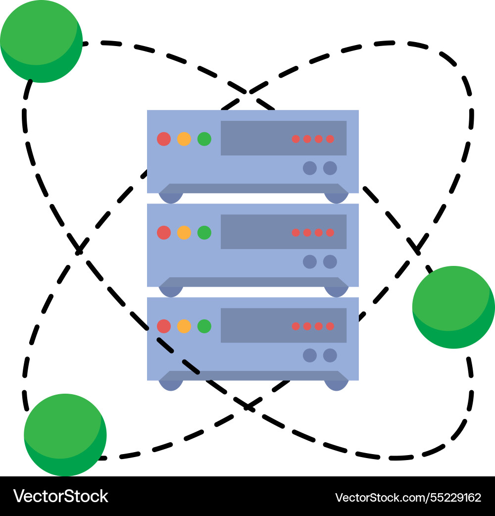 Quantum cloud computing futuristic data storage vector image