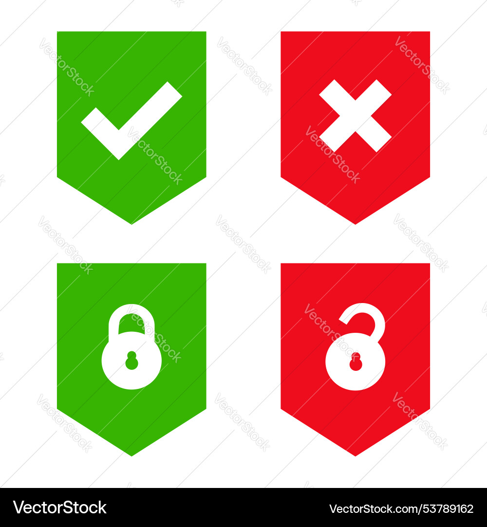 Set of different shields for security concept Set of different shields for security concept Vector Image