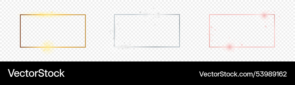 Set of three rectangular shape frames Set of three rectangular shape frames vector image
