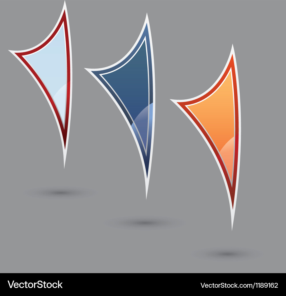 Set of three various colored flags vector image