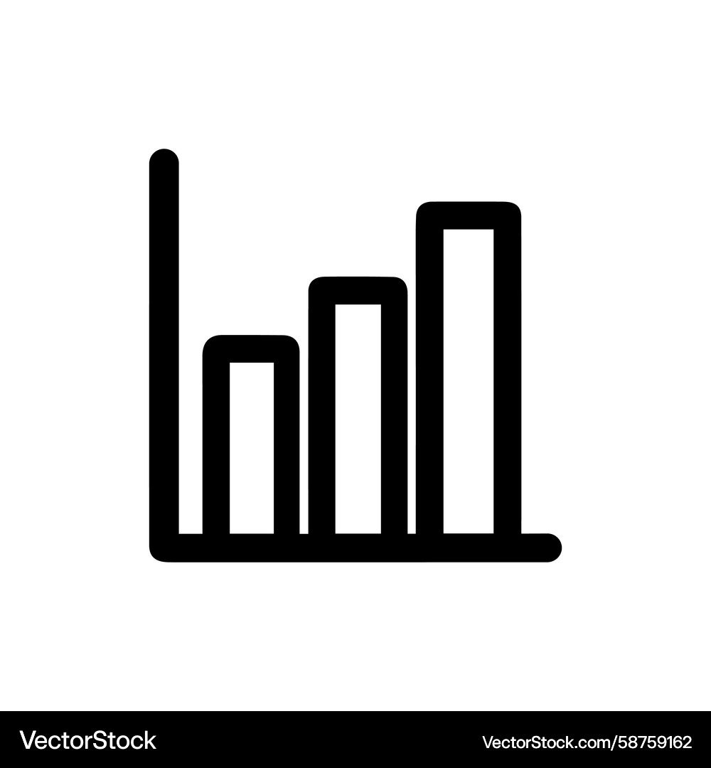 Simple outline bar chart sign statistical data Vector Image