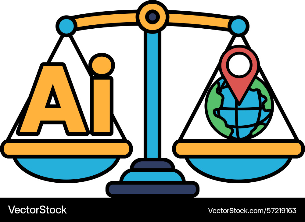 A scale with the letters ai on one side A scale with the letters ai on one side vector image