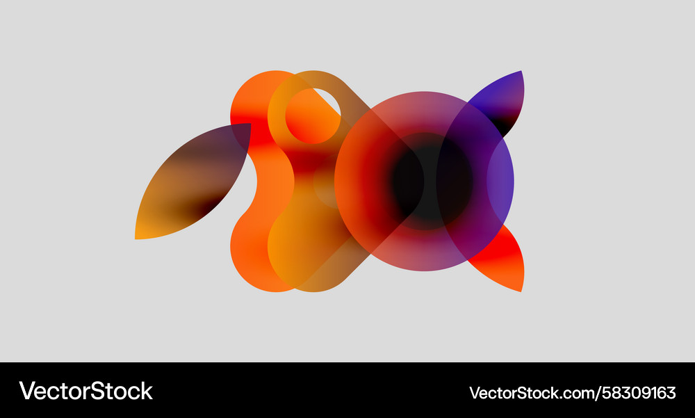 Abstract colorful shapes overlap creating dynamic Abstract colorful shapes overlap creating dynamic Vector Image