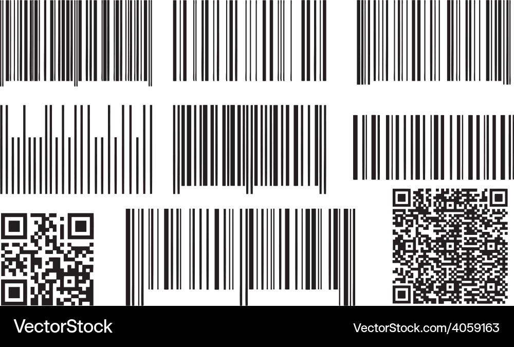 Barcode and QR Code Collection vector image