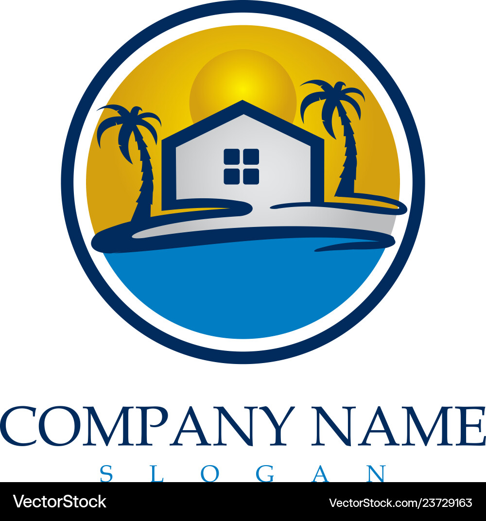 Beach real estate logo vector image