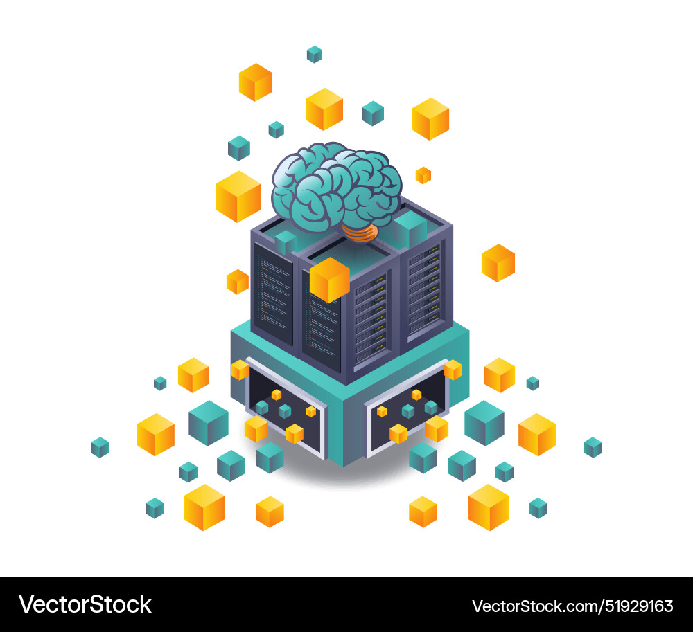 Blockchain and artificial intelligence Vector Image