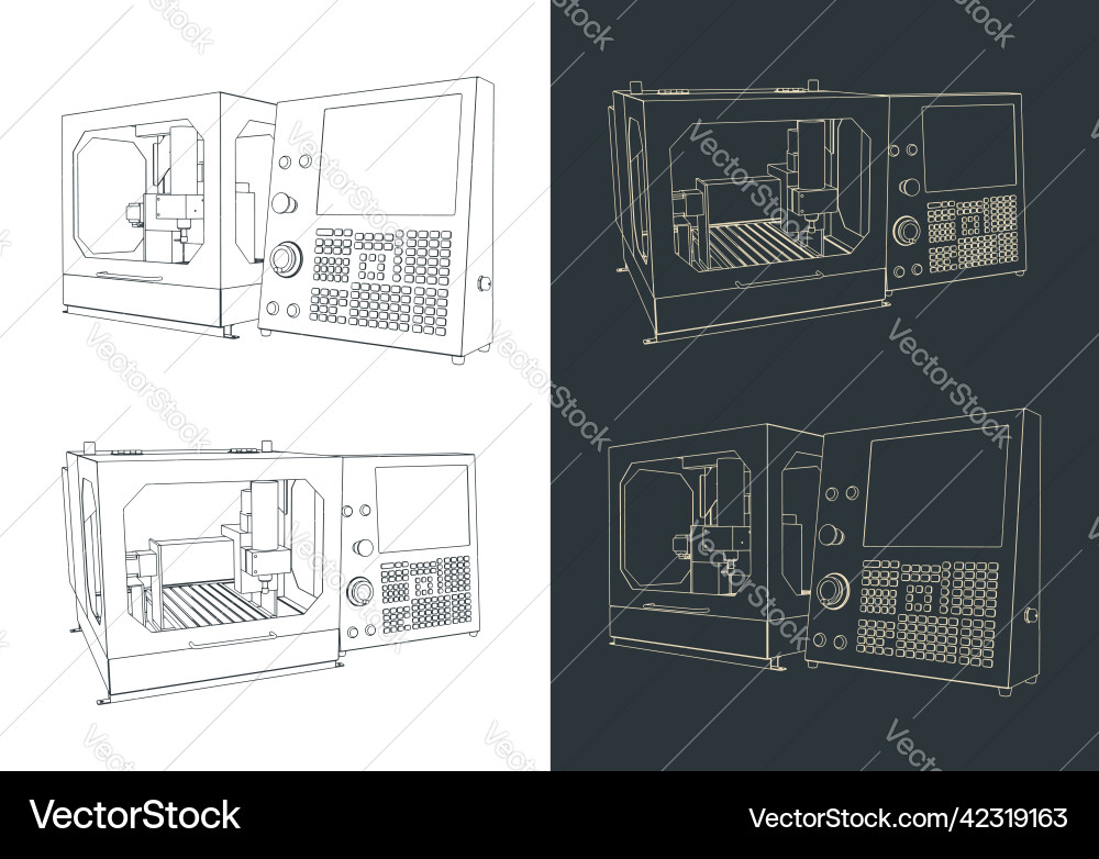Desktop cnc router machine Desktop cnc router machine vector image