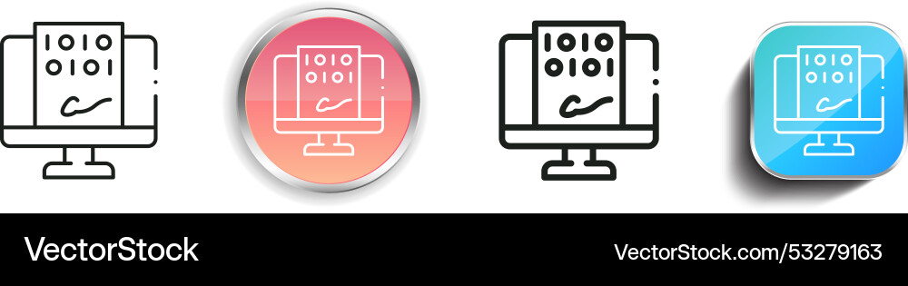 Digital signature icon thin linear regular Digital signature icon thin linear regular vector image
