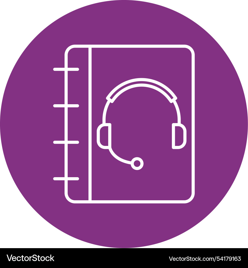 Notebook support line circle icon vector image