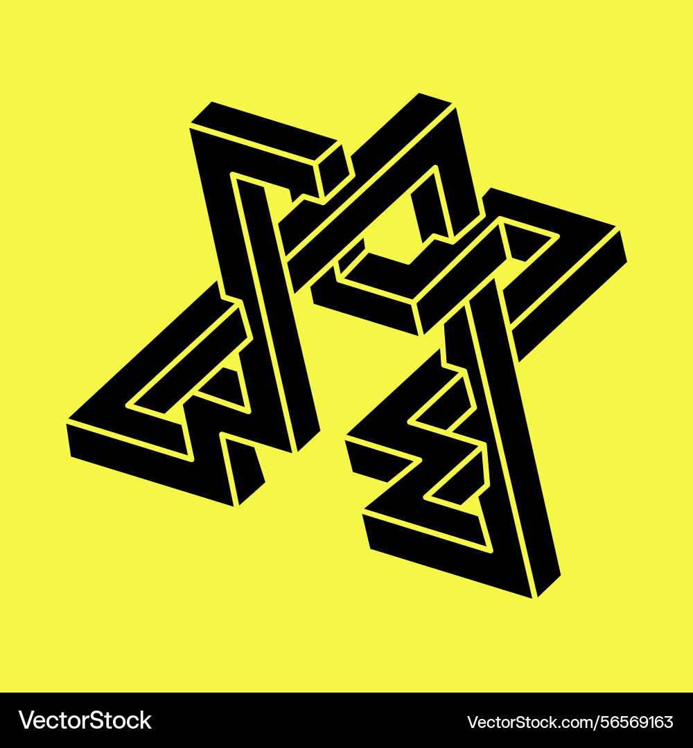 Optical illusion shapes unreal geometric object Optical illusion shapes unreal geometric object vector image