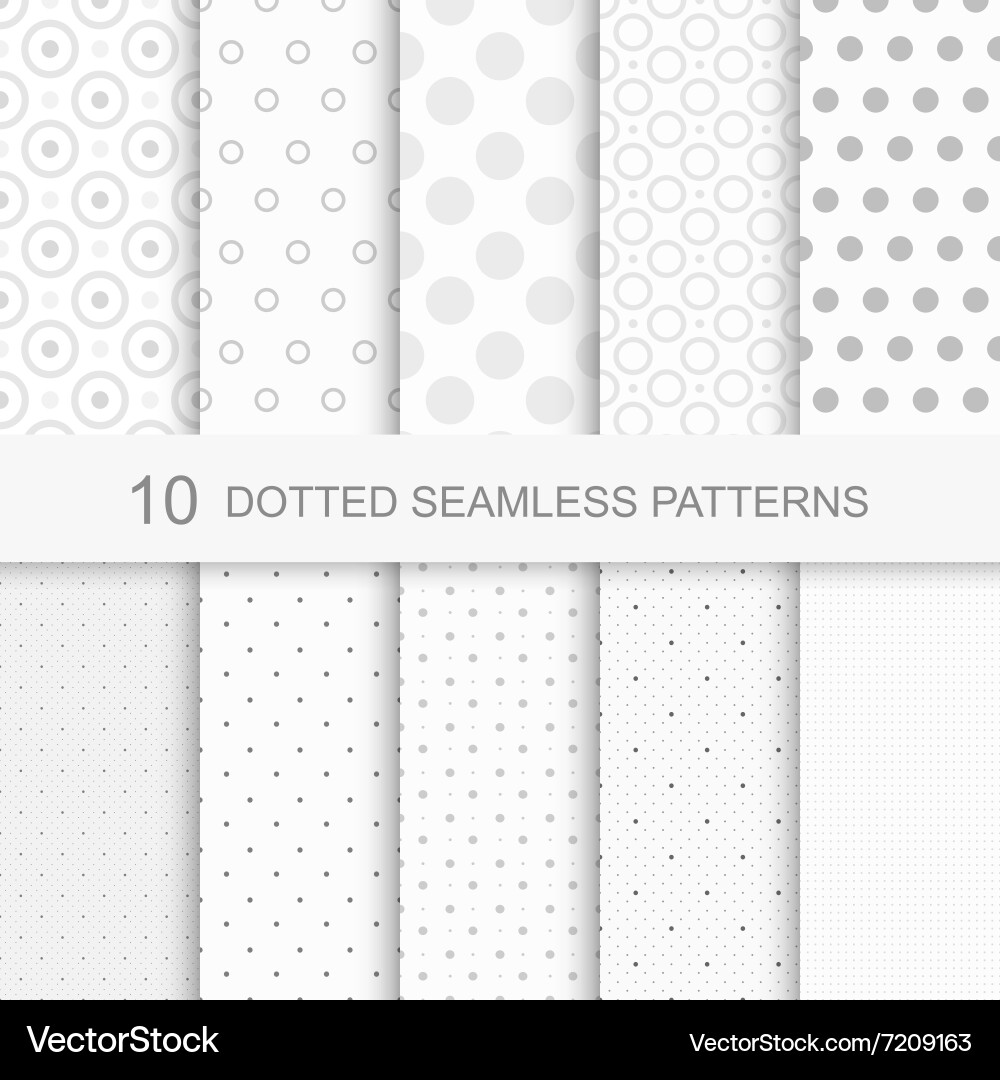 Set of seamless patterns with dots vector image