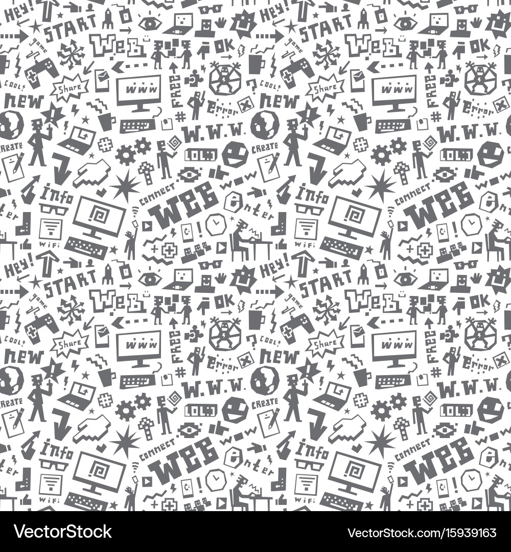 Web Icon Seamless Pattern vector image