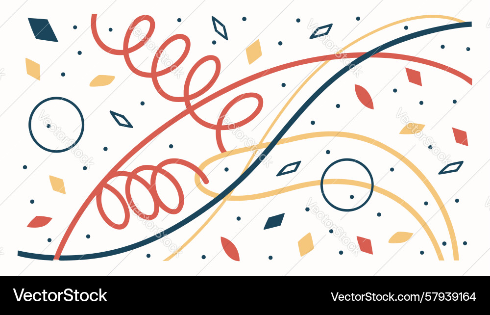 Abstract Flowing Lines & Dots Vector Image